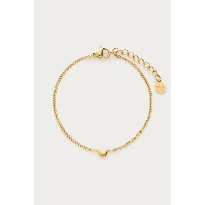 Botanical armband met fijn hartje goudkleurig