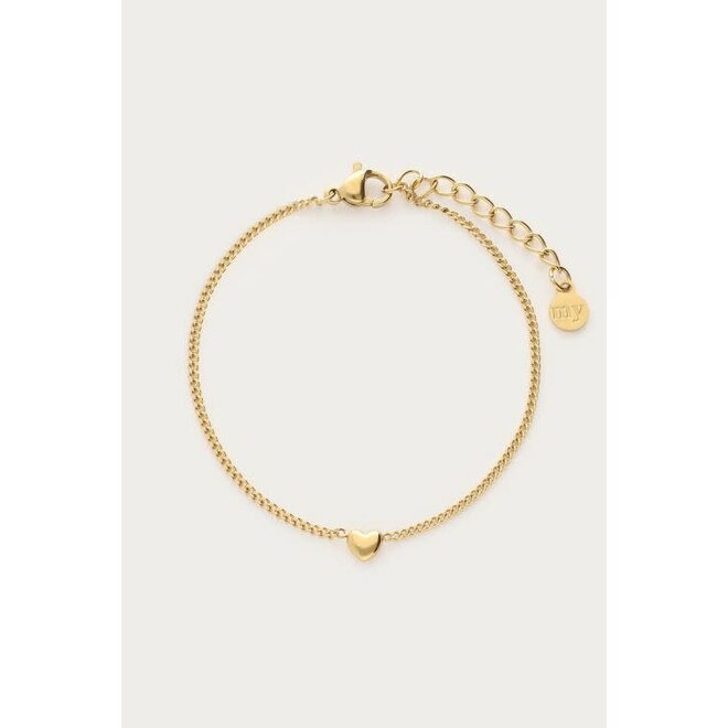 Botanical armband met fijn hartje goudkleurig