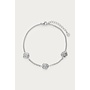 Botanical armband met drie rozen zilverkleurig