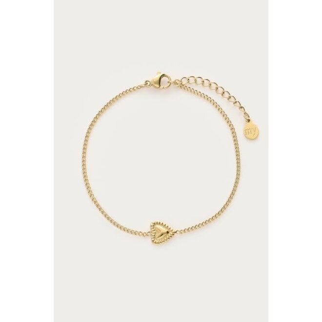 Botanical armband met hartje goudkleurig