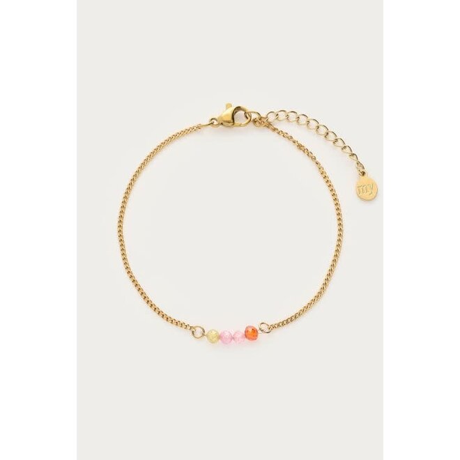 Botanical armband met vier multikleur kralen