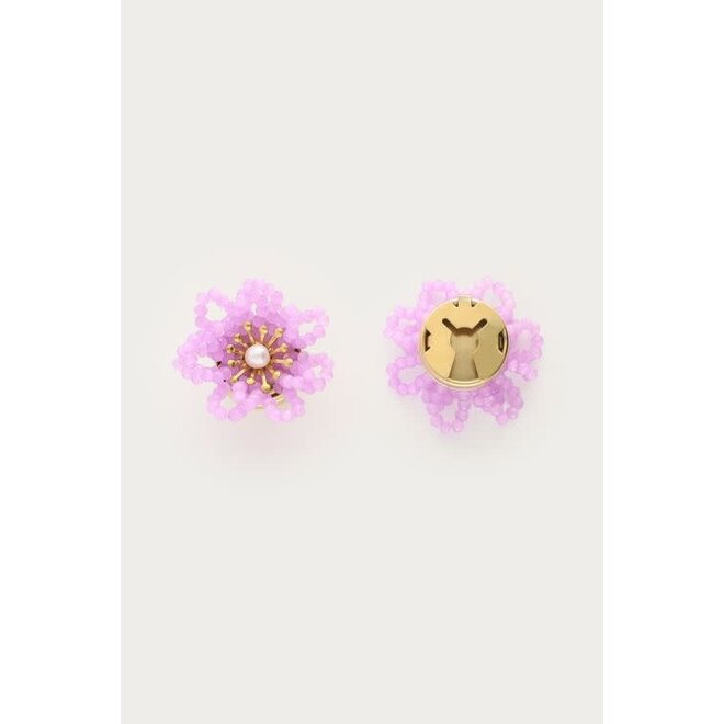 Lila bloemen knopen set