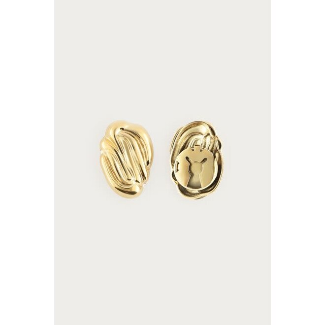 Goudkleurige strepen knopen set