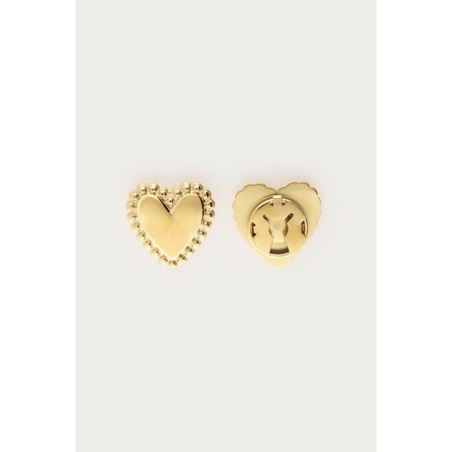 Goudkleurige hartjes knopen set