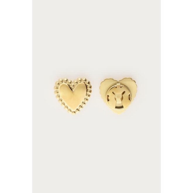 Goudkleurige hartjes knopen set