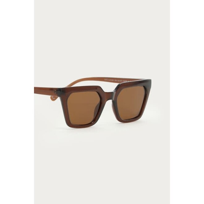 The Grace bruine vierkante zonnebril