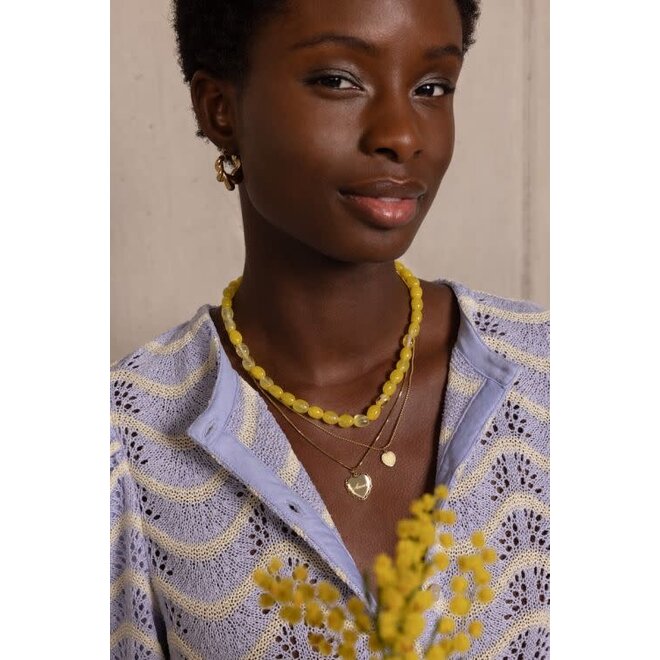 Gele kralenketting