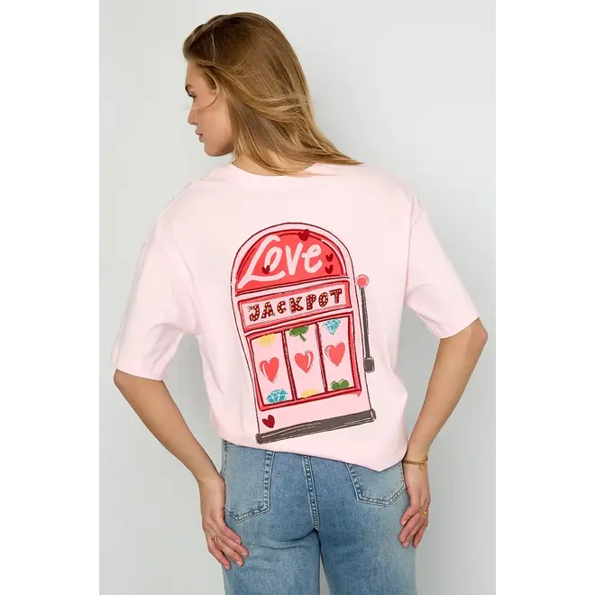 Love Machine T-shirt Roze
