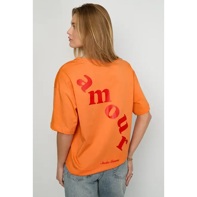 Amour Letters Tee Oranje