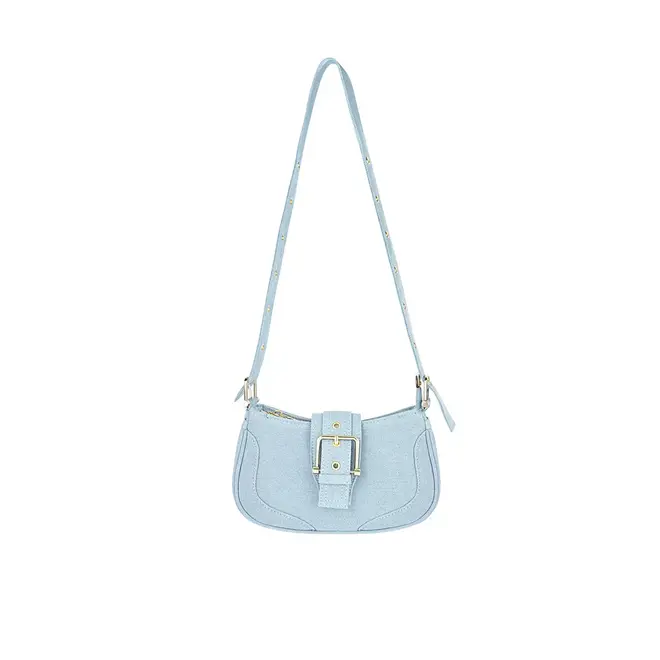 Gekleurde Denim tas met gesp detail