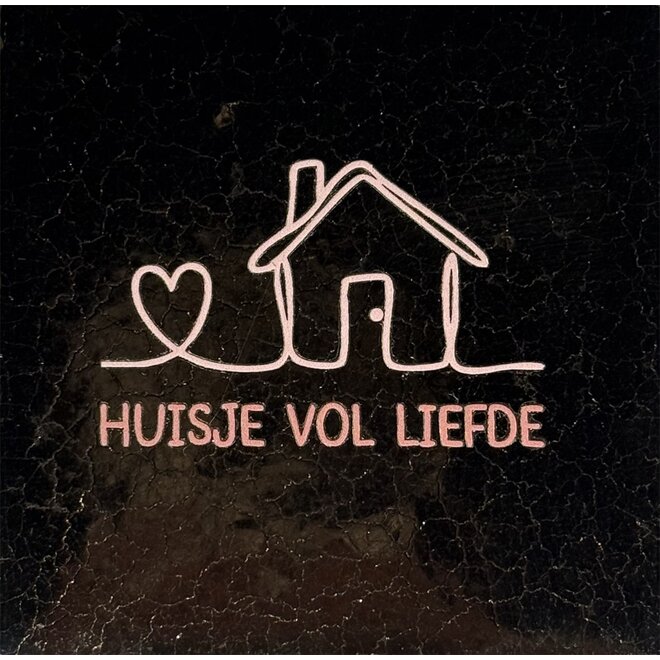 Tegel huisje vol liefde (nieuw) goud/nude roze(taupe)