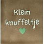 Tegel klein knuffeltje taupe/lichtgroen(mint)
