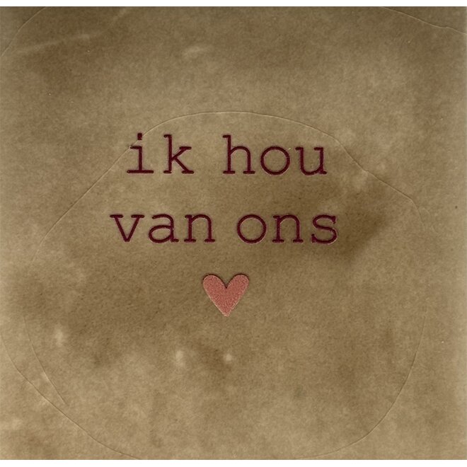 Tegel ik hou van ons taupe/cherry(taupe)