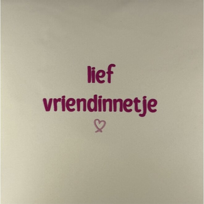 Tegel lief vriendinnetje creme/knalroze