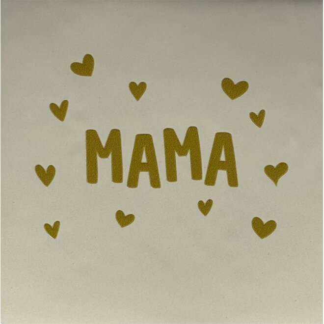 Tegel mama (hartjespatroon) nieuw creme/goud