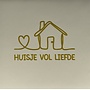 Tegel huisje vol liefde (nieuw) creme/goud