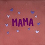 Tegeltje mama (hartjespatroon) nieuw roze/paars(lila tinten)