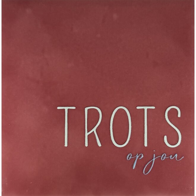 Tegeltje trots op jou roze/lichtgroen(warmblauw)