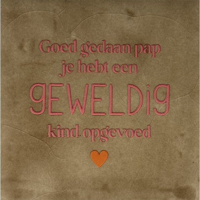 Tegel goed gedaan pap je hebt een geweldig kind opgevoed taupe/oranje
