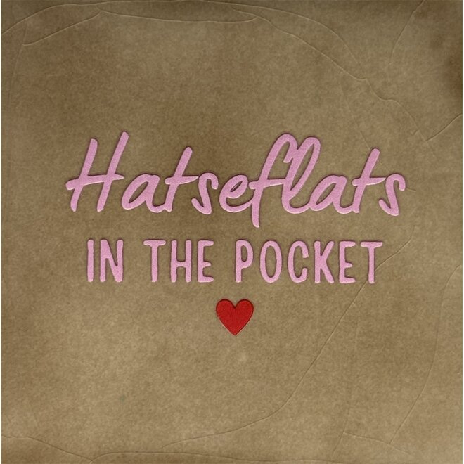 Tegeltje  hatseflats in the pocket taupe/warmroze(rood)