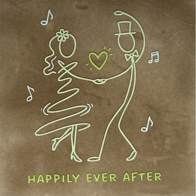 Tegeltje happily ever after taupe/combi