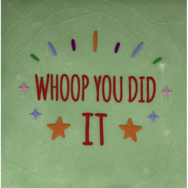 Tegeltje whoop you did it nieuw mint/rood (multi)