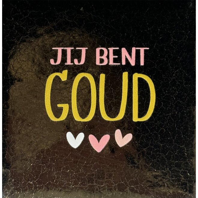Tegeltje  jij bent goud nieuw goud/goud(zalm-combi
