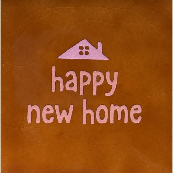 Tegeltje happy new home nieuw terra/zalm(warmroze)