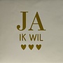 Tegeltje  ja ik wil creme/goud