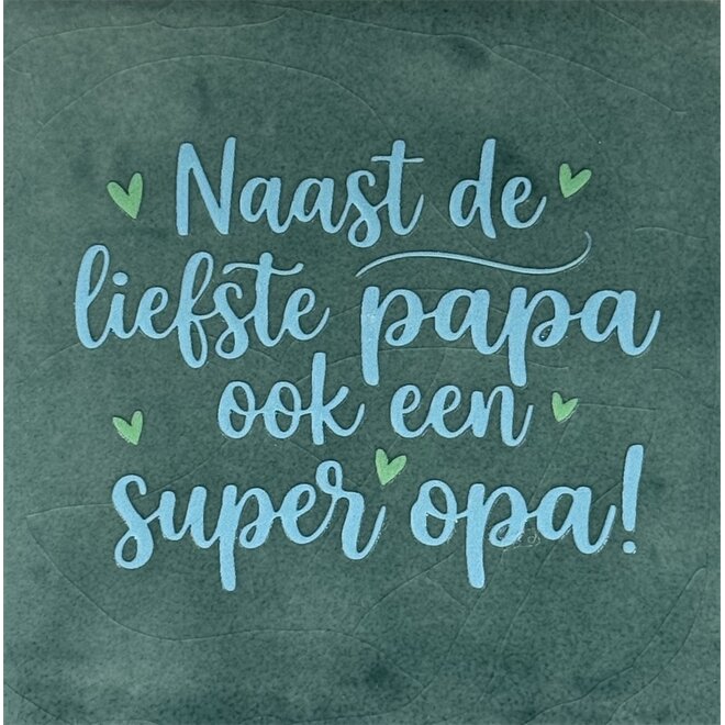 Tegeltje naast de liefste papa ook een super opa (nieuw) zeegroen/warmblauw(mint)