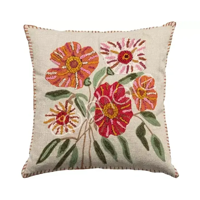 Cushion ASTER handwoven 50x50cm cream multicolor