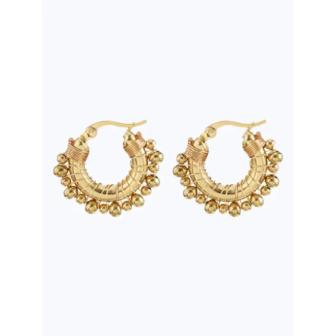 Mystic bold oorbellen met stalen balletjes