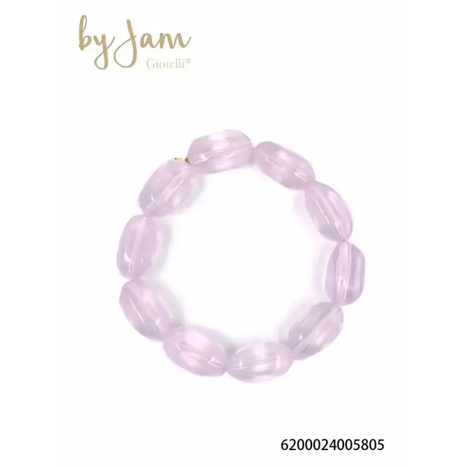 By Jam Kralen armband transparant lila