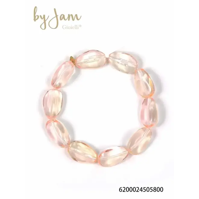 By Jam Kralen armband transparant peach