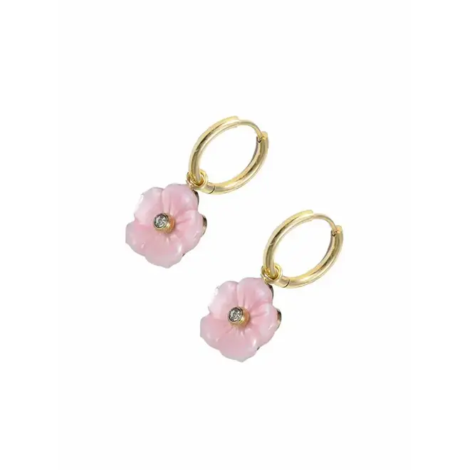 By Jam Oorbellen Bloem roze