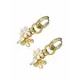 By Jam Oorbellen beige kralen en bloem