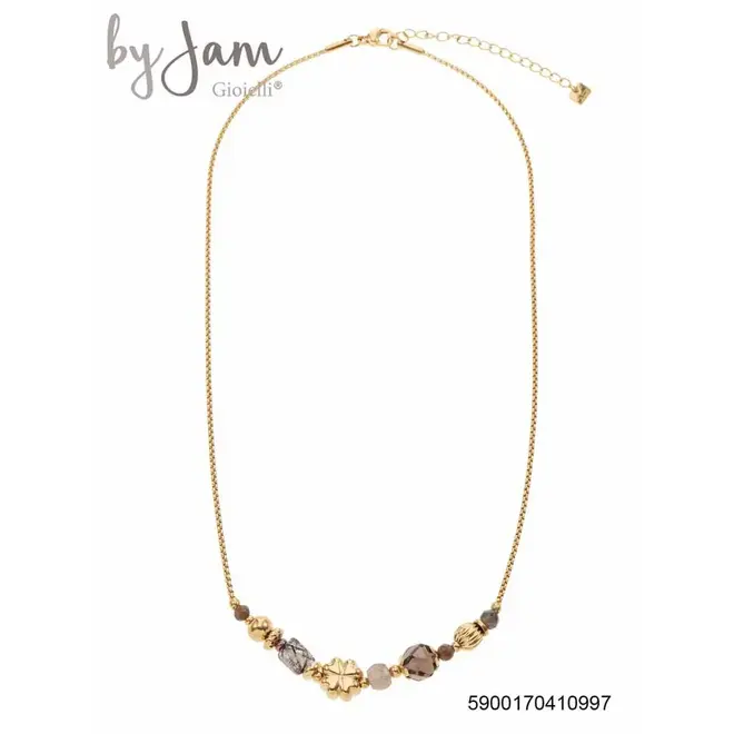 By Jam Gioielli Ketting bruine kralen