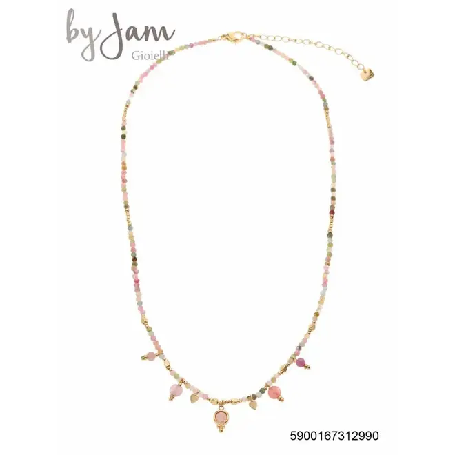 By Jam Gioielli Ketting met gekleurde kralen en bedels