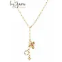 By Jam Gioielli Y Ketting met grove schakels en klaver bedels