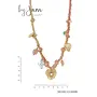 By Jam Gioielli  Ketting roze touw ketting met grove bedels