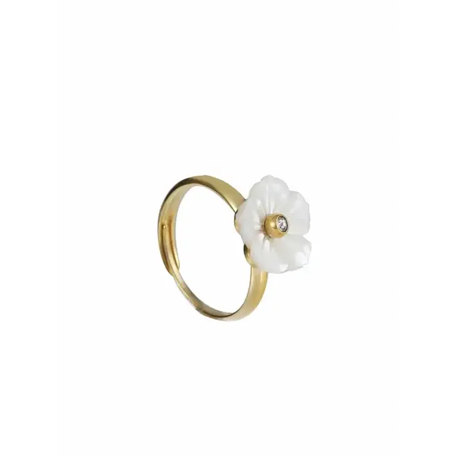 By Jam Ring met witte bloem groot