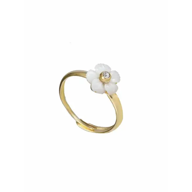 By Jam Ring met witte bloem klein