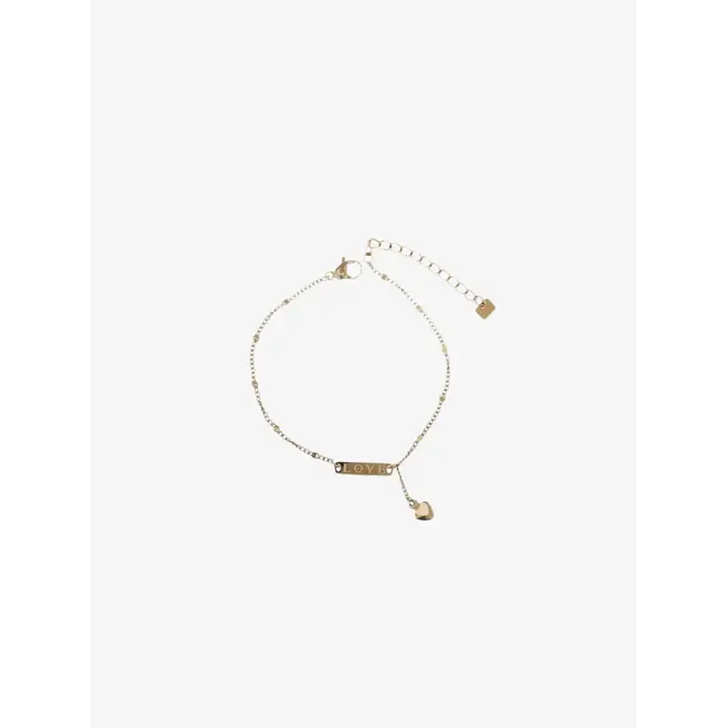 By Jam Armband met love bedel en solid hartjes