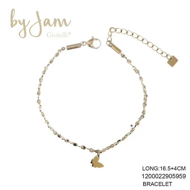 By Jam Armband met vlinder bedel