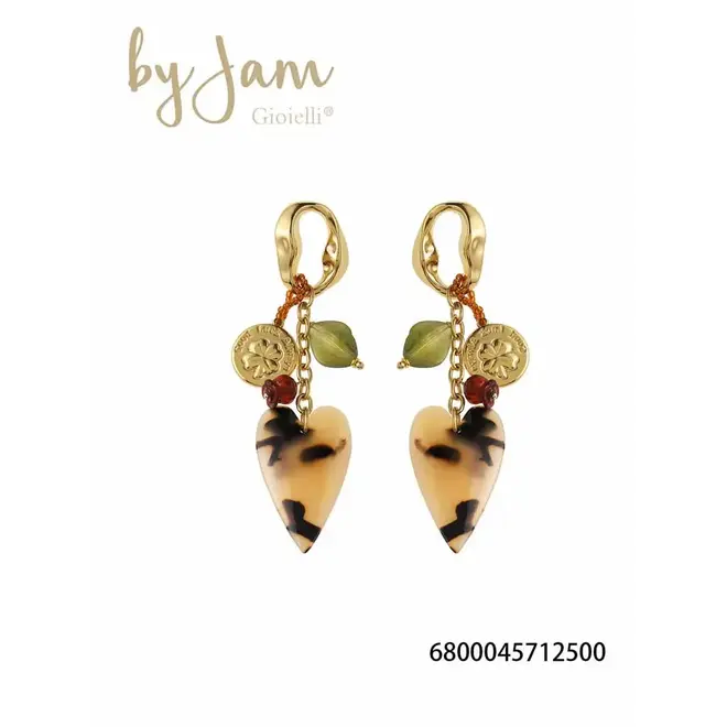 By Jam Gioielli studs hart en munt bedels