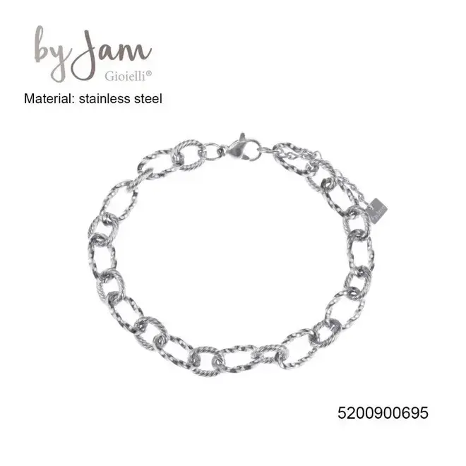 By Jam armband met verschillende schakels zilver