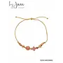 By Jam Armband koord met roze kralen