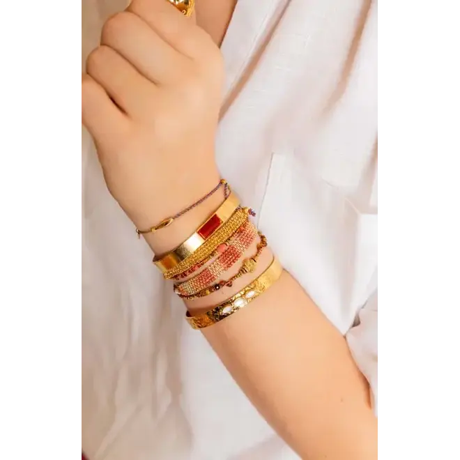 By Jam armband Stainless steel touw goud