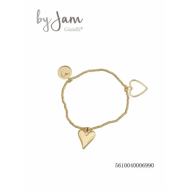 By Jam armband elastiek met drie harten