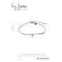 By Jam armband paars draad met gouden bedel